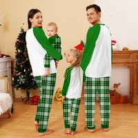 Nestašan božićni pjams, smiješna porodica Božićni PJS podudaranje skupova-bijelo zeleni bivolo plairani