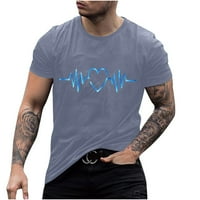 Zodggu T majice za muškarce Valentines vrhovi bluza Muški kratki rukav casual love elektrokardiogram