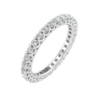 Certificirano 1. Carat TW ženska prirodna dijamantska prstena u 10k bijelo zlato