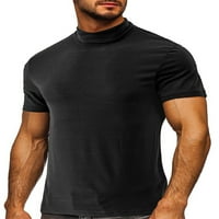 Leuncero Men T majice Majica s kratkim rukavima, ljetni vrhovi s višim vratom Slim Fit bluza Čvrsta