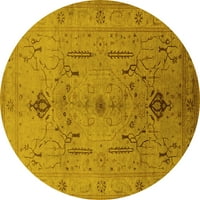 Ahgly Company u zatvorenom okrugli orijentalno žute tradicionalne prostirke područja, 4 'krug