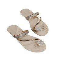 Ženske flip flops rhinestone ravne sandale Ljetne modne papuče Lagane dijapozitive ženske kamenske sandale