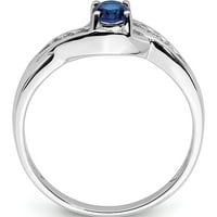 14k bijeli zlatni ovalni safirni dijamantni prsten izrađen u Indiji RM5751-SA-008-wa