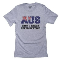 Australija kratka brzina staze - zimska olimpijska - zastava Muška siva majica