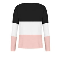 Hanas vrhovi ženski casual čvrsti dugi rukav Split V-izrez pletene pulover TOP bluza Modni vrhovi Pink