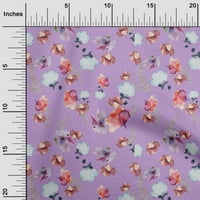 Onuone svilena tabby pastel ljubičasta tkanina cvijet i ostavlja akvarel haljina materijala materijala tkanina od dvorišta širom
