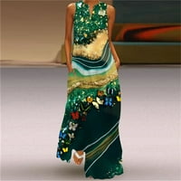 IOPQO Formalne haljine za žene maturalne haljine Žene Ljeto Ležerne prilike bez rukava V izrez Maxi