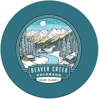 Beaver Creek Kolorado dizajn B suvenir okrugla vinilna naljepnica