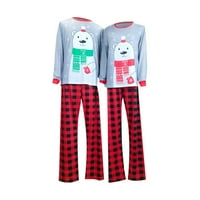 Sjajno podudaranje porodice božićne pidžame set božićni PJS za obiteljski set crvene plaćene gornje