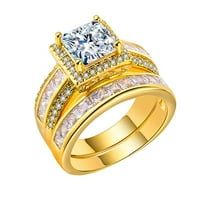 Xinqinghao Gorgeous Ring modni stil vjenčani prsten za ljubitelje nakit poklon prsten veličine 6- zlato