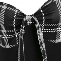 Košulje za haljine Ležerne prilike na kariku Print Gothic Contrast Contrast SPLICING Dvostruka ljuljačka