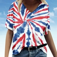 Slatke ženske vrhove Dan nezavisnosti prodaje Ljetne prugaste zvijezde Zastava zapisane majice Trendy