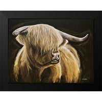 Keller, Lee Crni moderni uokvireni muzej Art Print pod nazivom - Highland krava I