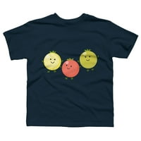 Slatka cherry rajčica crtana ilustracija dječaci mornarsko plava grafički tee - dizajn ljudi xl