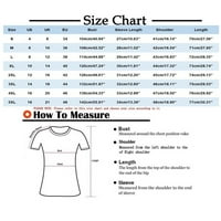 Ženski bluze Ženski ljetni vrhovi Ležerni modni kratki rukav V rect majica Velika američka zastava Print