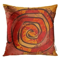 Smeđa aboridžinska spirala na toplom apstraktnoj narančastoj haos boji zavojnice bacaju jastučnicu za jastuk