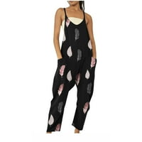 GATHRRGYP ženske pantalone $ 5, modne ženske ležerne hladne kombinezone za hlađenje print suspender