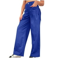 Teretne pantalone za žene Visoko struka putnička ulica casual ravne hlače sa džepovima široke noge Y2K