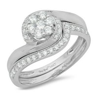 0. CT Okrugli rez originalni kultivirani dijamant VS1-VS G-H 18K bijelo zlato Angažovanje vjenčanih bridalnih set dizajnerskog prstena BW set W Crystal boine kamenje veličine 8.5