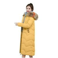 Tking Modne žene Zimska topla kapuljača debela topla jakna dugačak kaput - XXXL