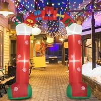 Kinsuite 8ft visoki božićni na napuhavanje na napuhavanje s poklon kutijama i medvjedim LED svjetla dekor ukras dvorišta