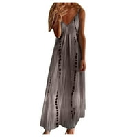 Ženska ljetna haljina boemska tropska bez rukava Maxi plaža od ispisana leđa simpatična za žene