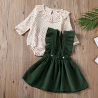 Odjeća za bebe Dječja djevojačka dječja isprekidana dugi rukav rub + haljina haljina odjeća za odjeću