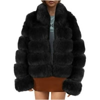 Aloohaidyvio Terra i nebeski kaputi, ženski topli krzneni kaput jakna zimska solidna V-izrez odjeća