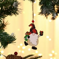 Drveni božićni ukrasi crtani Xmas Drveće viseći obojeni privjesci Kućna zabava Umjetnički ukrasi, tip