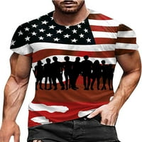 Groanlook muškarci T majice Crew vrat ljetni vrhovi Američka zastava Ispis prozračna majica kratki rukav