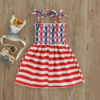 Izhanske toddler Djevojka 4. jula Haljina američka zastava haljina ljetne djevojčice Dan neovisnosti
