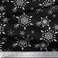 Soimoi crni poly georgette tkanini snježni pahuljice cvjetno ispis tkanina od dvorišta široko