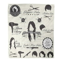 Bacanje pokrivača toplo ugodno print flanel ljepota kose salone sa salonom i frizurom Vintage udoban