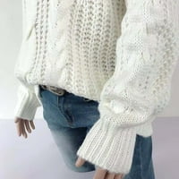 Viikei Womens Plus Dukseteri za žene Pleteni džemper Ženski džemperski čišćenje za žene Modni pulover