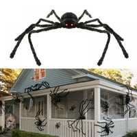 1.6ft Halloween Spider Dekoracija, realistični dlakavi pauci, zastrašujući paukove rekvizite, vanjski dvorišni zabava Halloween Decor, crna