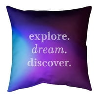 Artverse citira višebojnu pozadinu Istražite DREAM Discover Quote Pillow-Fau Suede Medium
