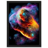 Space Nebula Vibrant Rainbow Spectrum Artwork uokviren Wall Art Print A4