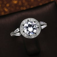 Modna ženska cirkonija Bling Diamond Angagement Vjenčani prsten srebro