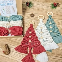 Pozdrav, Fancy Christmas Macrame Kit Bohemian Handmade Pamučni konop sa pletenim navojem navoja navoja