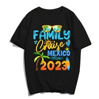 Porodično krstarenje Meksiko Majica Žene Muškarci Vacacija Brodske košulje Casual Graphics Ljetni vrhovi Poklon Tee Crna XX-velika