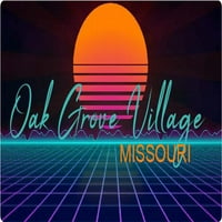 Hrast Grove Village Missouri Vinil Decal Stiker Retro Neon Dizajn