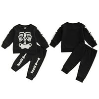 Gyratedream Halloween Dječji kostur kostim kostim pamuk posada pulover dugih rukava + pantalone