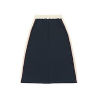 Ženska ležerna suknja, elastična struka džepa u boji-kontrastna patchwork a-line vintage duga suknja