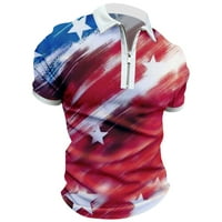 Košulje za muškarce vrši američku zastavu patriotsku košulju za 4. srpnja mišićne košulje na ovratniku