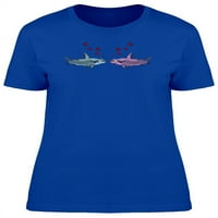 Morski psi u ljubavi smiješna komična majica žena -image by shutterstock, ženska XX-velika