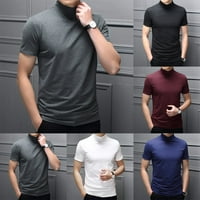Muškarci se rugaju izrez Basic Plain bluza Majica Pulover kratki rukav Top dno TOP plavi XL