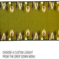 Ručka tepih za hodniku obrubljene dizajn zelene boje ili široko po vašoj duljini izbori otporni na gumenu