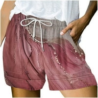 Chueoow ženske ljetne kratke hlače tiskali su multi džep čipke kratke hlače casual hlače
