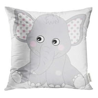 Siva slatka beba slona za djevojku crtani ružičasti bacanje jastučnice za jastuk za jastuk