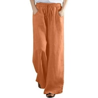 Ženske hlače odolijevanje modne žene casual solidne boje elastične labave hlače ravne široke noge pantalone